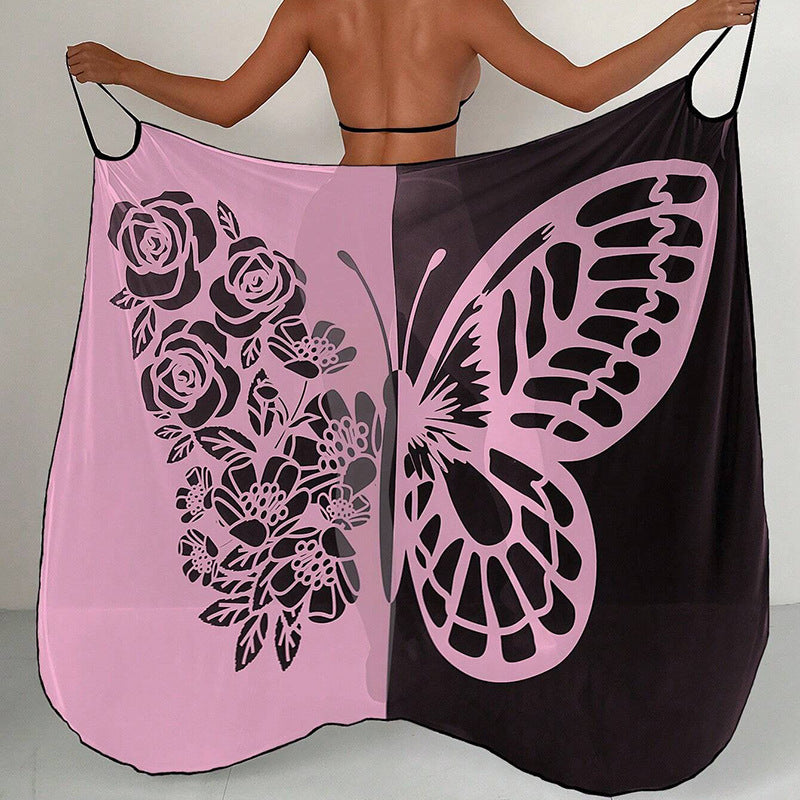 Summer Butterfly Print Beach Cover Ups-Cover Up-A-One Size-Free Shipping Leatheretro