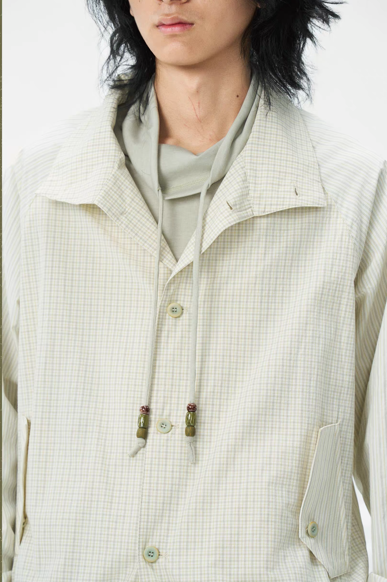 GONGHE REPUB Patchwork Stripe-Check Lightweight Jacket-Jacket-S-Free Shipping Leatheretro