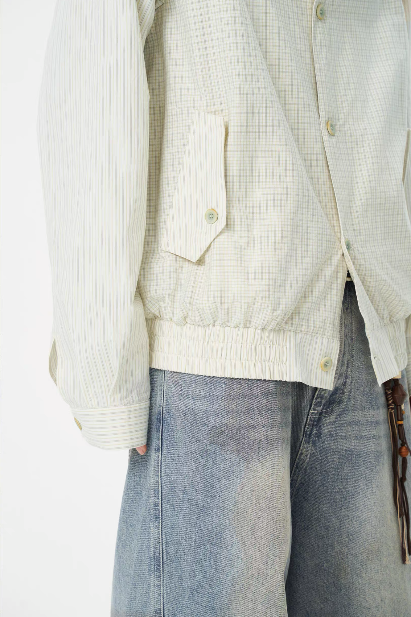 GONGHE REPUB Patchwork Stripe-Check Lightweight Jacket-Jacket-S-Free Shipping Leatheretro