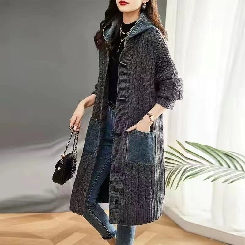 Casual Plus Sizes Knitted Cardigan Jacket Coats-Coats & Jackets-Dark Gray-M 40-50 kg-Free Shipping Leatheretro