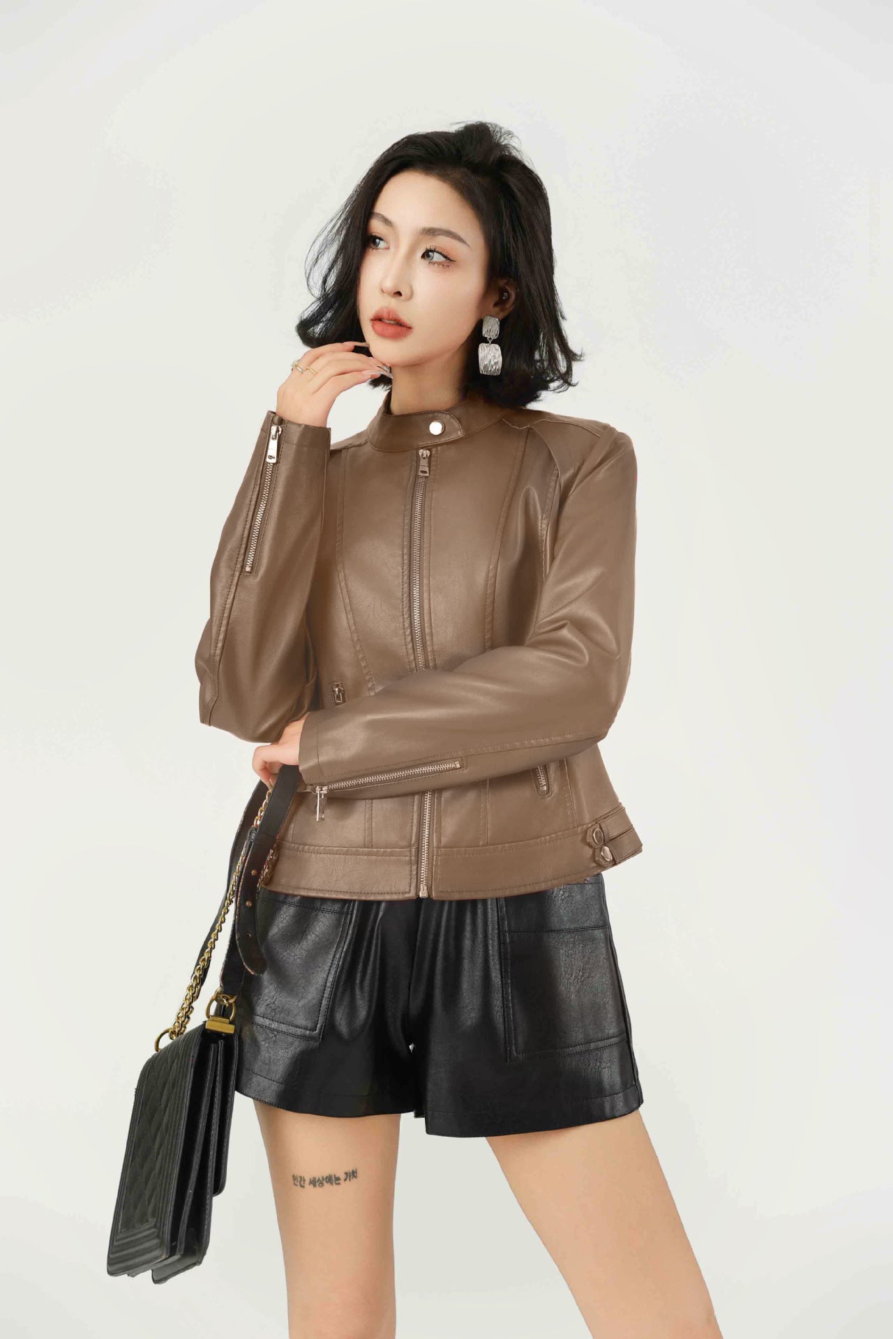 Women's Fashion PU Leather Jacket-Red-S-Free Shipping Leatheretro