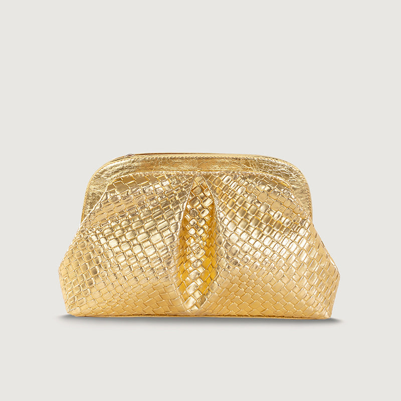 Wrinkle Dumpling Bag – Versatile Knit Shoulder Bag & Crossbody Purse-gold-28x19x5CM-Free Shipping Leatheretro