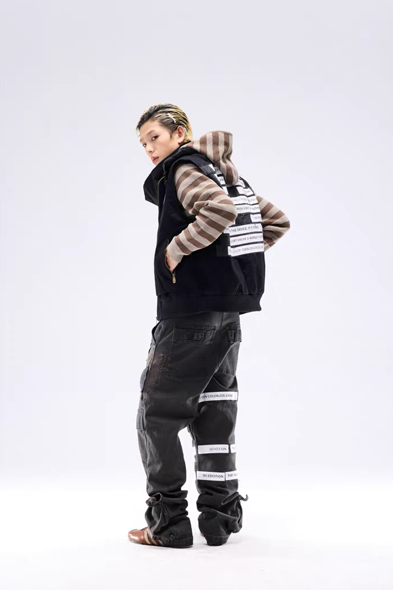 NOTHINGNESS WORLD Padded Funnel-Neck Zip Vest-Vest-S-Free Shipping Leatheretro