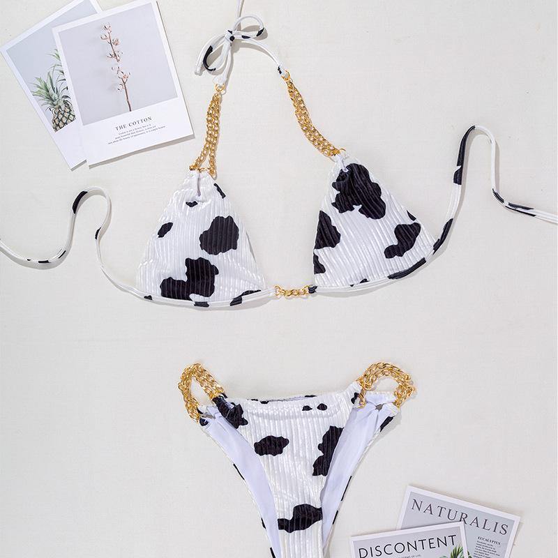 Women Sexy Backless Cow Print Swimwear-Women Swimwear-Black-S-Free Shipping Leatheretro