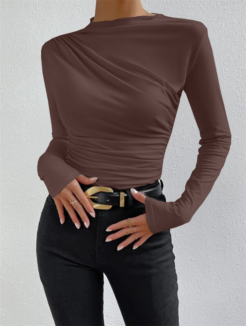 Designed Sexy Long Sleeves T Shirts-Shirts & Tops-Coffee-S-Free Shipping Leatheretro