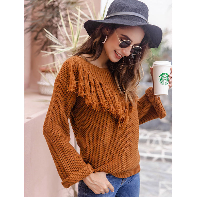 Fashion Brown Knitted Sweaters-Sweater&Hoodies-Brown-S-Free Shipping Leatheretro