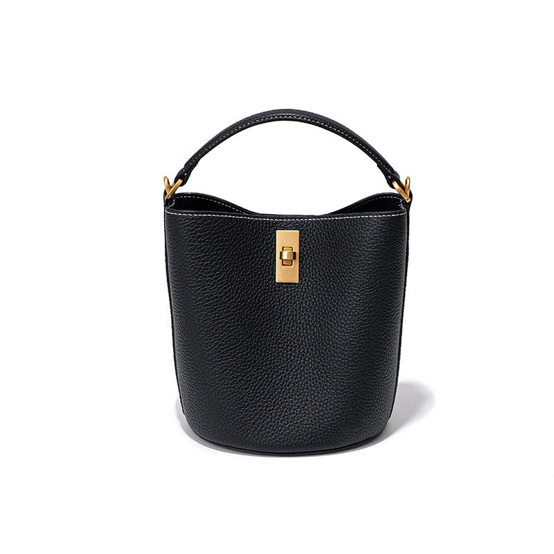 Stylish Large Capacity Bucket Bag –-Handbags-Black-Free Shipping Leatheretro