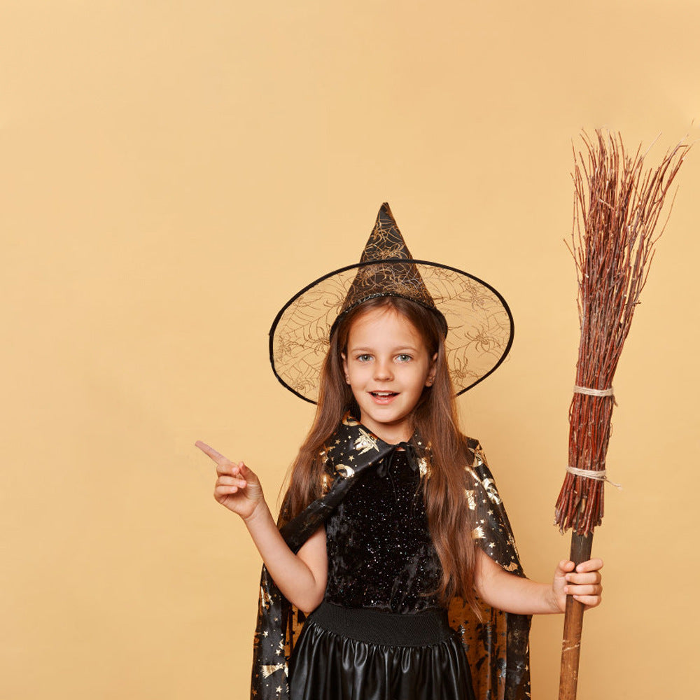 Witch Hat Halloween Decorations - Deluxe Mesh Witch Hats for Costume Parties 6pcs/One Set