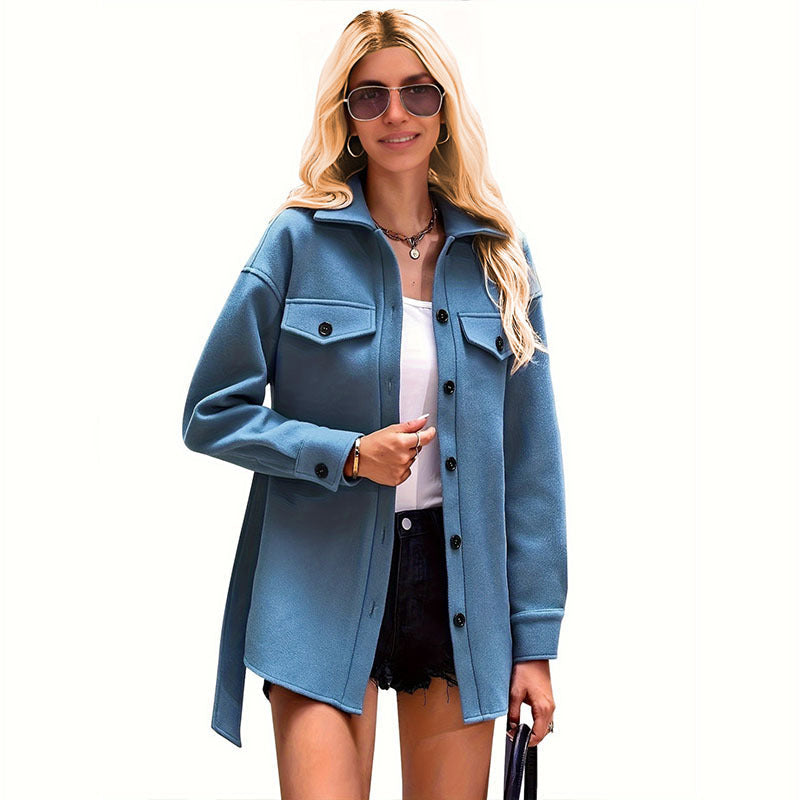 Elegant Fashion Women Jackets Coats-Coats & Jackets-Blue-S-Free Shipping Leatheretro