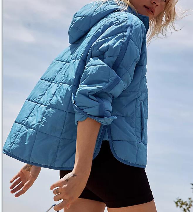 Casual Cotton Winter Long Sleeves Coats-Coats & Jackets-Sky Blue-S-Free Shipping Leatheretro