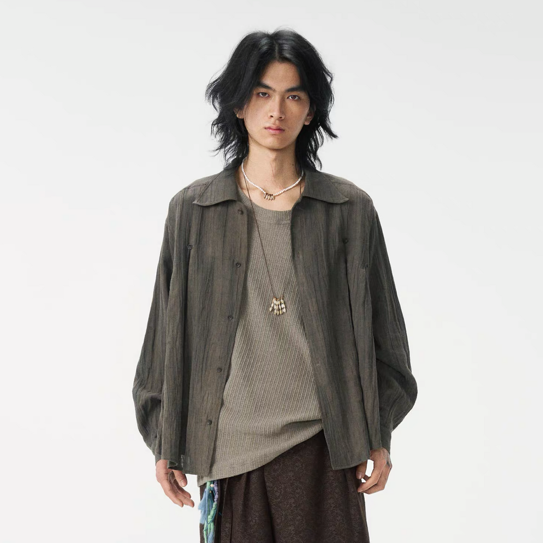 GONGHE REPUB Textured Linen Shirt-Shirt-S-Free Shipping Leatheretro