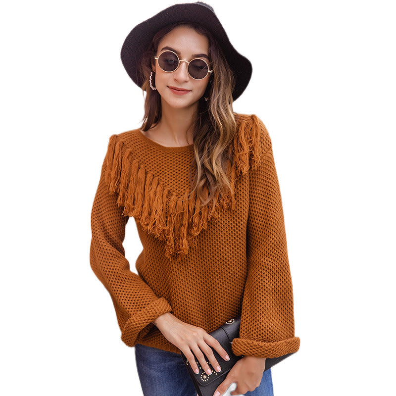 Fashion Brown Knitted Sweaters-Sweater&Hoodies-Brown-S-Free Shipping Leatheretro