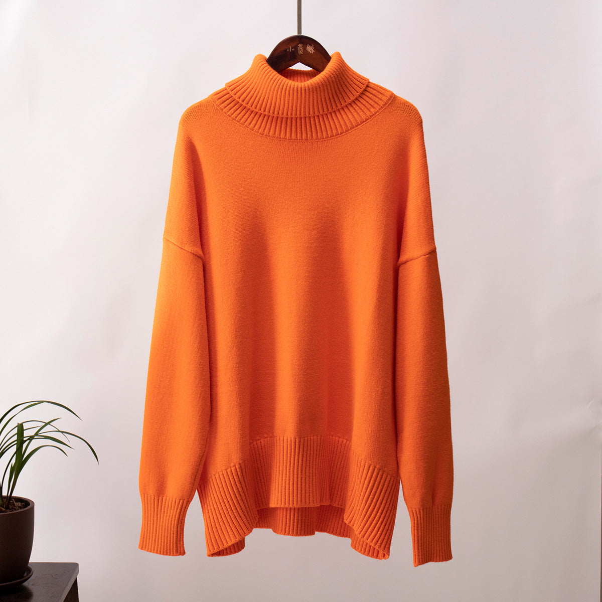 Classical High Neck Knitted Pullover Sweaters-Sweater&Hoodies-Orange-S-Free Shipping Leatheretro