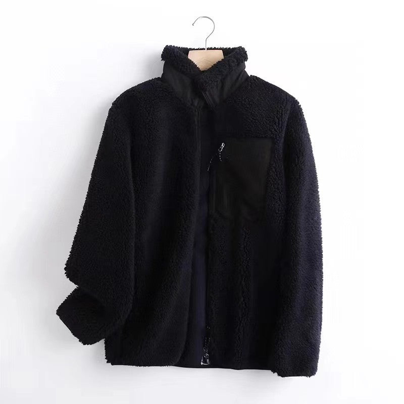 Casual Women and Men Winter Fleece Jacket Coats-Outerwear-Coffee-S-Free Shipping Leatheretro