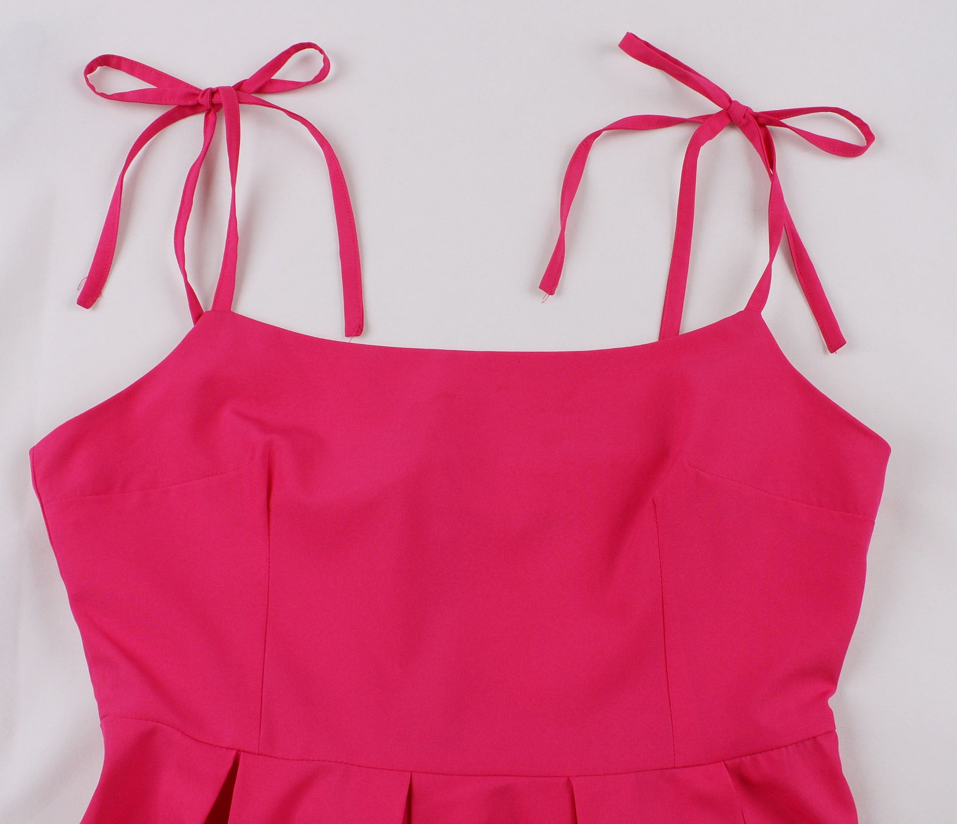 Vintage Sweet Bow Spaghetti Straps Dresses-Dresses-Pink-S-Free Shipping Leatheretro