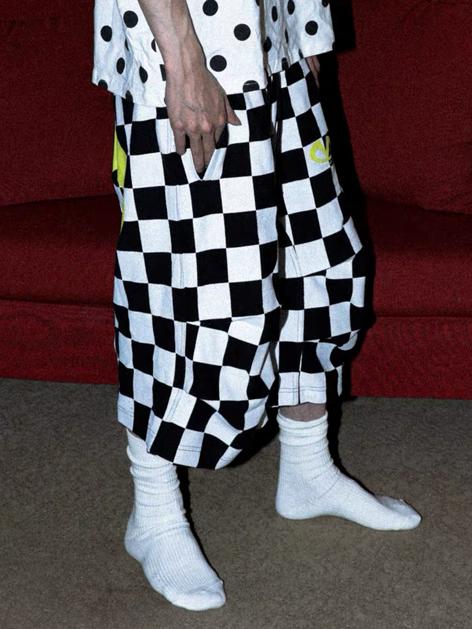 PCCVISION Checkerboard Pleated Baggy Shorts-Shorts-S (Preorder)-Free Shipping Leatheretro