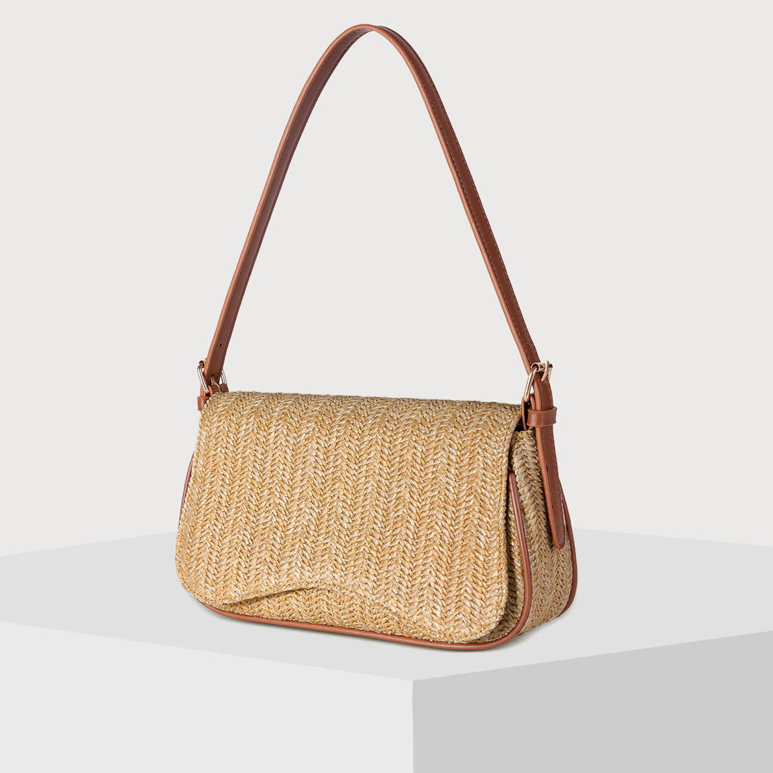 Women's Straw Woven Shoulder Bag-Ivory-Free Shipping Leatheretro
