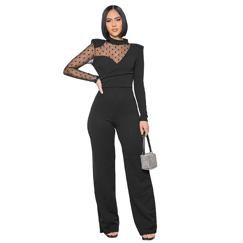 Causal Women Black Fall Jumpsuits-Suits-Black-S-Free Shipping Leatheretro