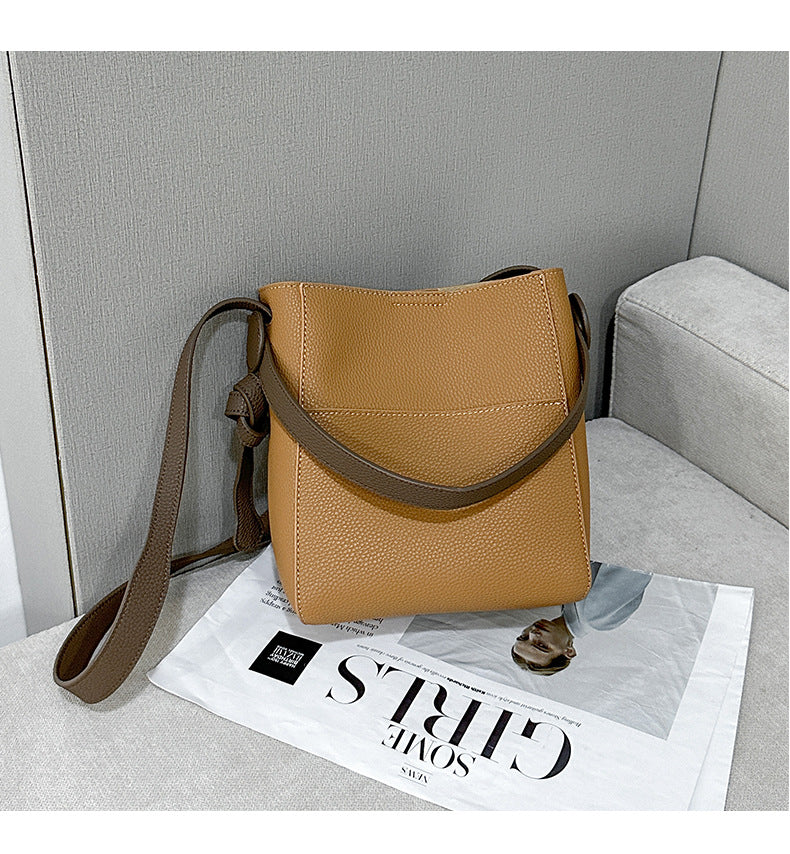 Genuine Leather Bucket Bag for Women-Handbags-A-Free Shipping Leatheretro