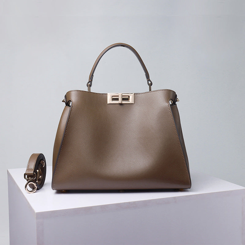 Genuine Leather Large Women’s Crossbody & Handbag-Handbags-Black King Size 39-Free Shipping Leatheretro