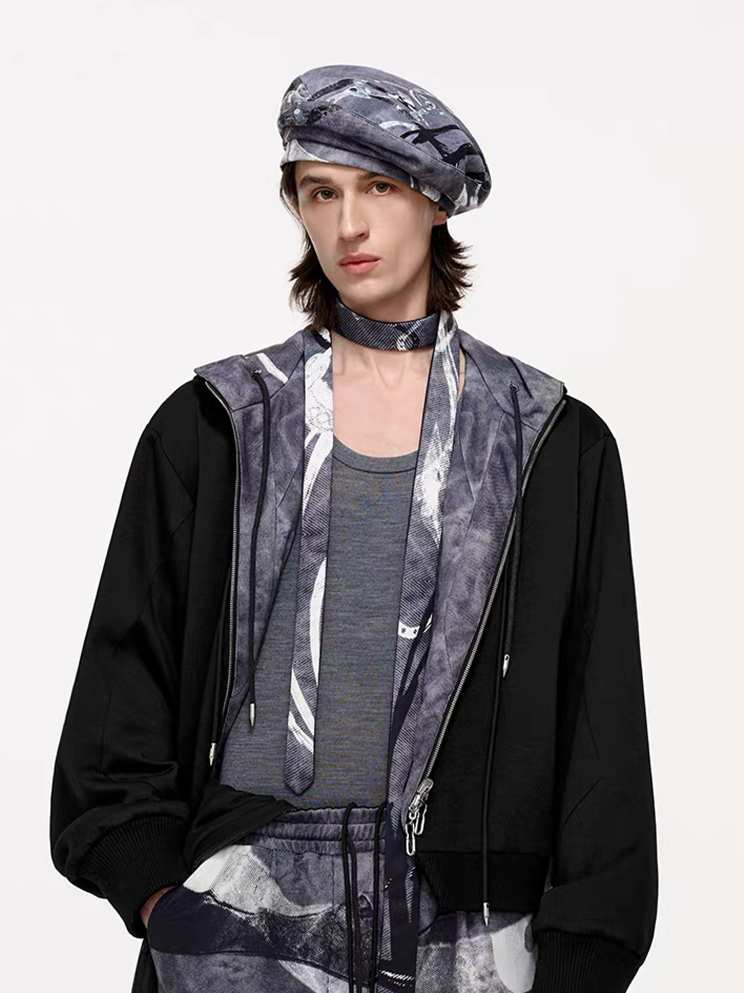 TIWILLTANG Abstract Reversible Graphic Beret-Hat, Cap, Beanie-One Size-Free Shipping Leatheretro