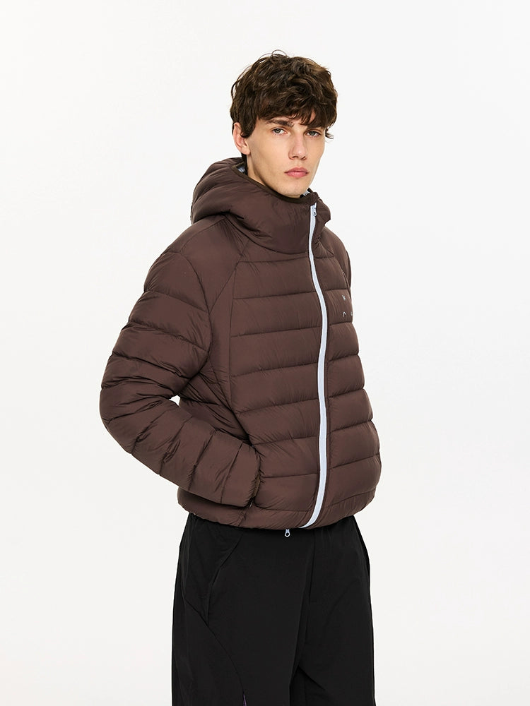 KREATE Color-Block Down Jacket with 90% White Duck Down-Black-S-Free Shipping Leatheretro