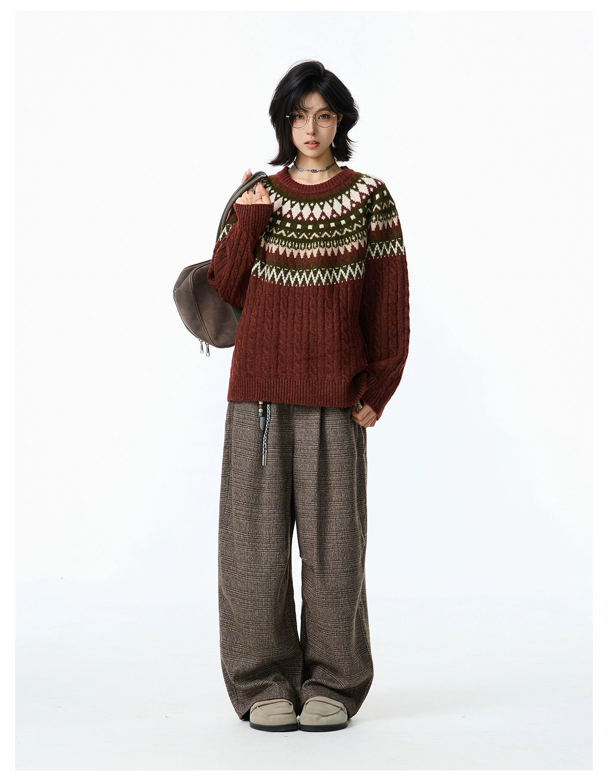 BFLC Cozy Winter & Fall Loose Pullover Knit Sweater-Apricot-M-Free Shipping Leatheretro