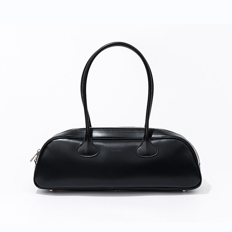 Vintage Bowling Bag – New Design Multipurpose Cowhide Leather Shoulder Handbags-Handbags-White-Free Shipping Leatheretro