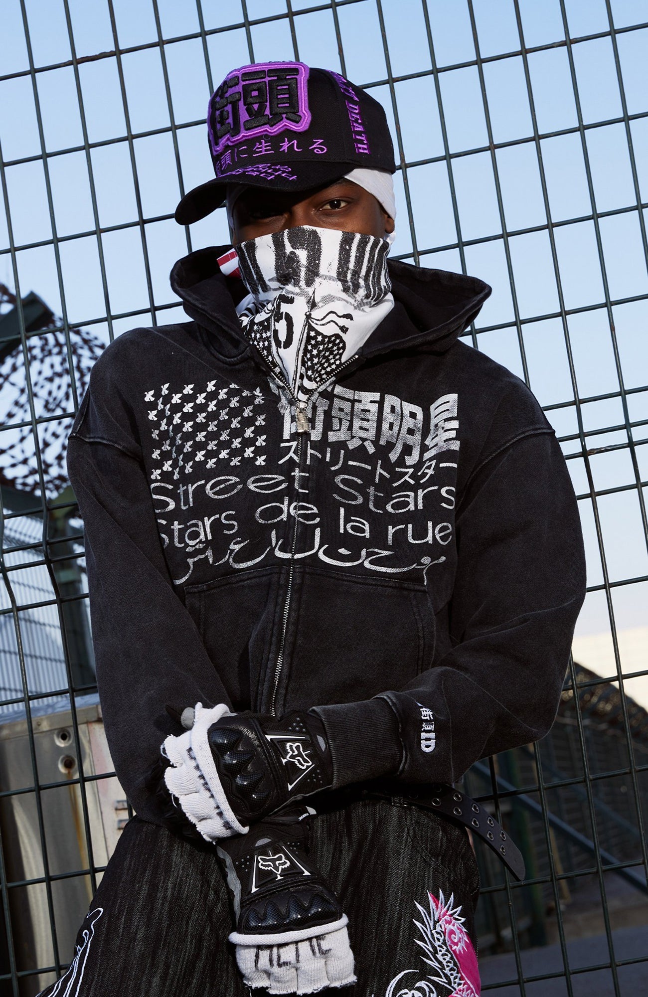 VINKID Graphic Washed Zip-Up Hoodie-Jacket-S-Free Shipping Leatheretro