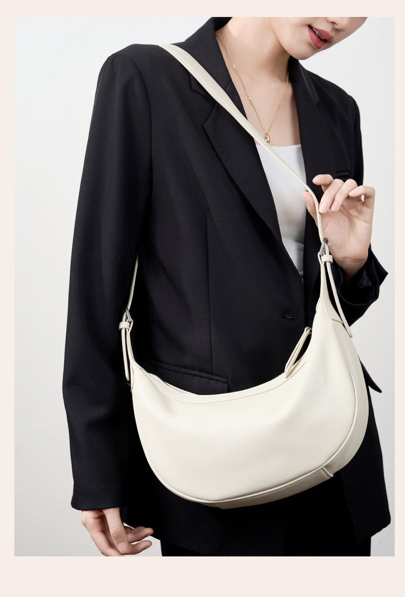 Moon Crescent Hobo Bag – Genuine Leather Large Capacity Shoulder Bag-Hobo Bags-Caramel-Free Shipping Leatheretro