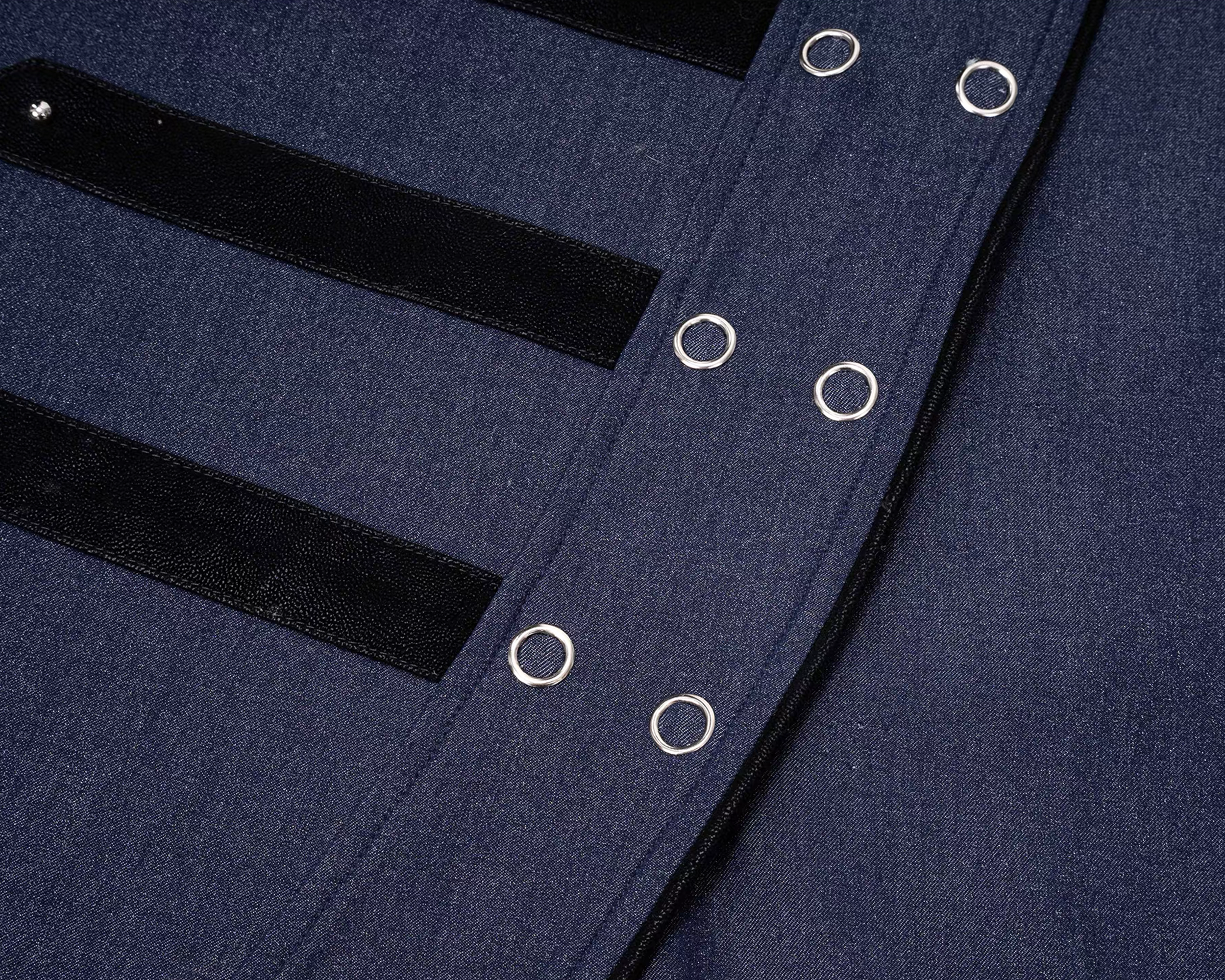 ESAIAS Asymmetrical Rivet-Strap Half Shirt-Half shirt-S-Free Shipping Leatheretro