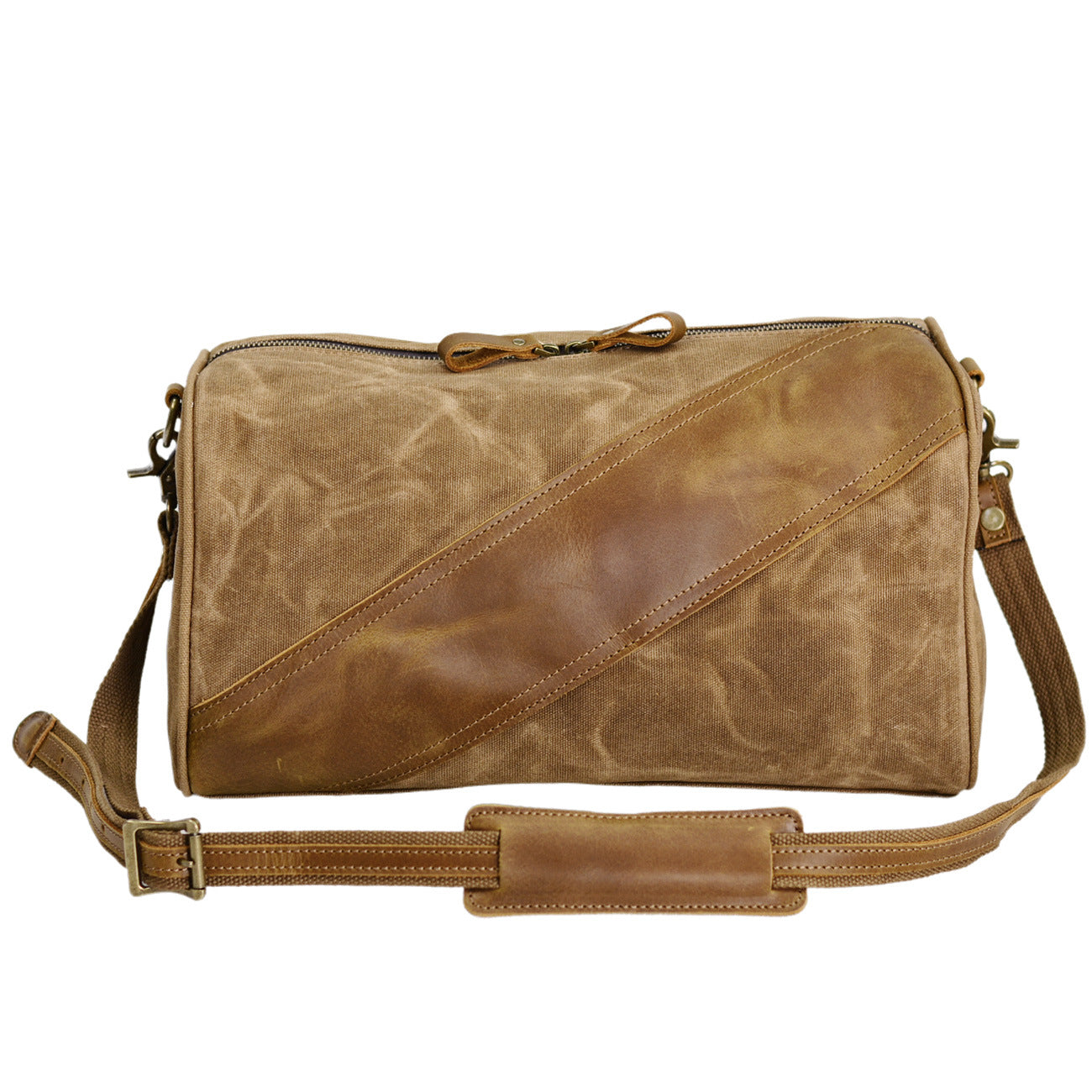 Canvas Crossbody Bag – Vintage Retro Messenger Bag for Men & Women-Messenger Bags-Khaki-Free Shipping Leatheretro