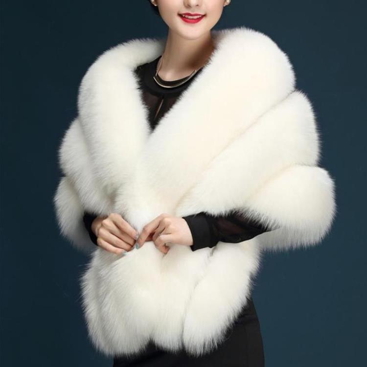 Elegant Warm Faux Fur Capes for Women-capes-White-One Size-Free Shipping Leatheretro