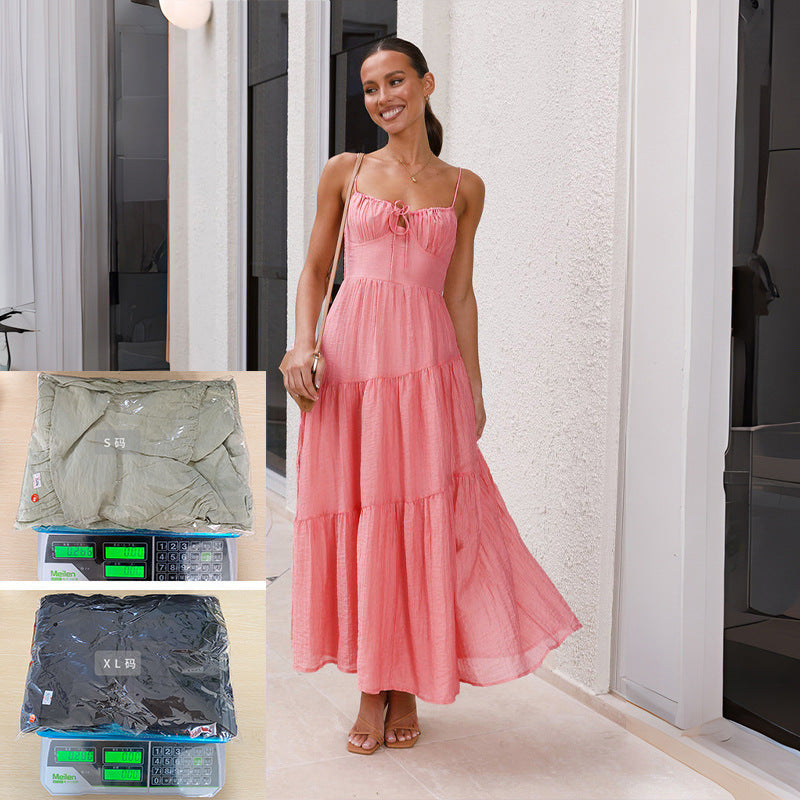 Casual Backless Long Maxi Dresses-Dresses-Pink-S-Free Shipping Leatheretro