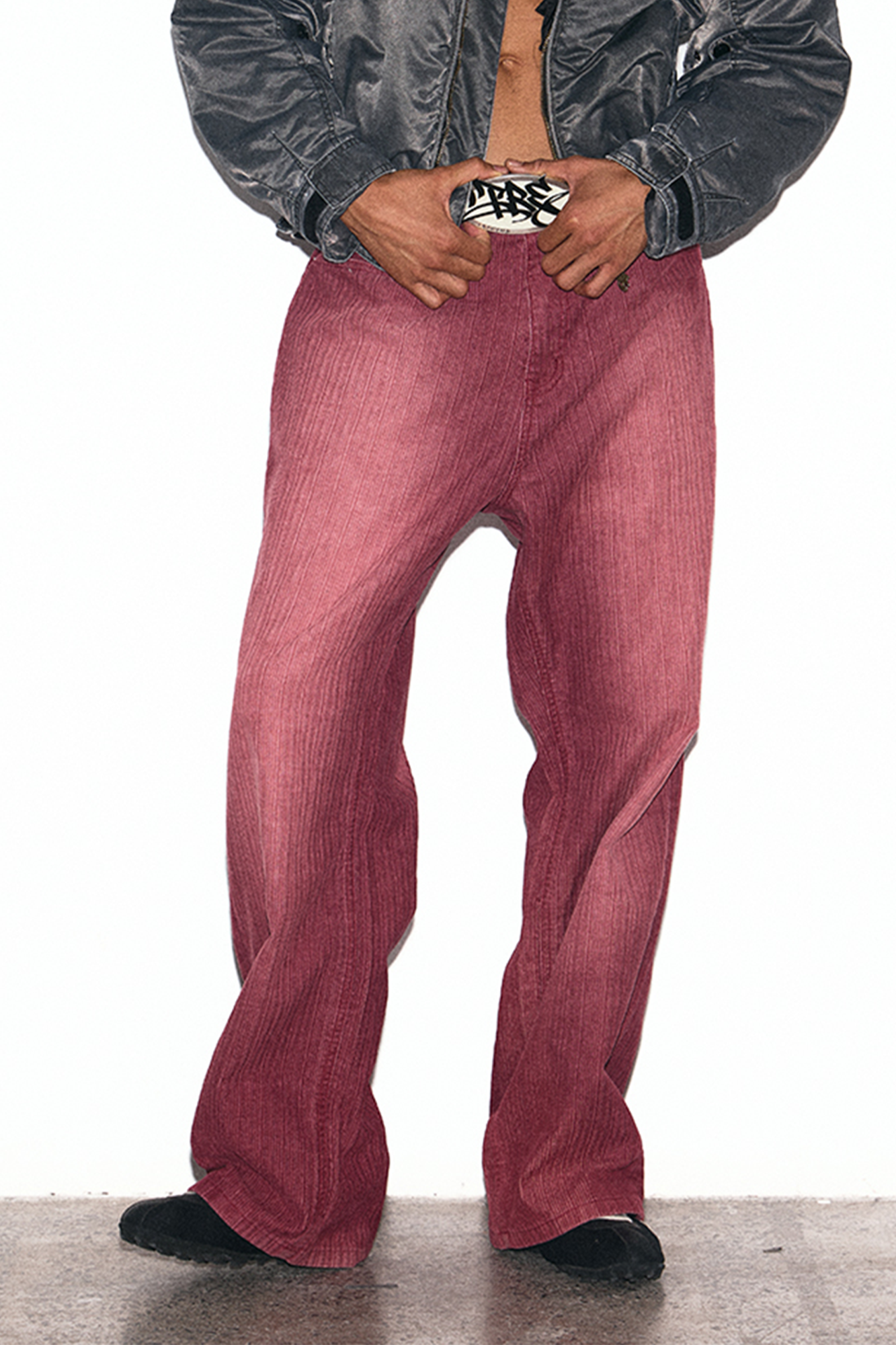 TRECLUB Washed Striped Straight-Leg Jeans-Jeans-S (Preorder)-Blue-Free Shipping Leatheretro