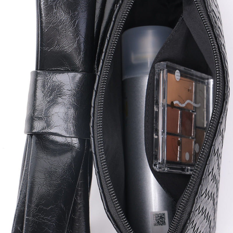 Stylish PU Leather Handwoven Shoulder Bag for Women-gold-26x15x5CM-Free Shipping Leatheretro