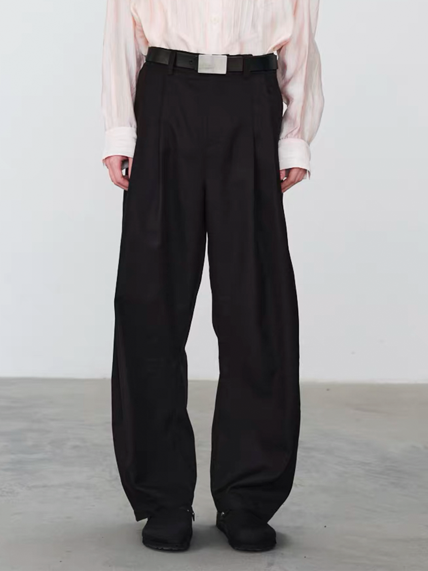 GRAINMUSTARD Retro Pleated High-Waist Wide-Leg Trousers-Pants-XS (Preorder)-Green-Free Shipping Leatheretro
