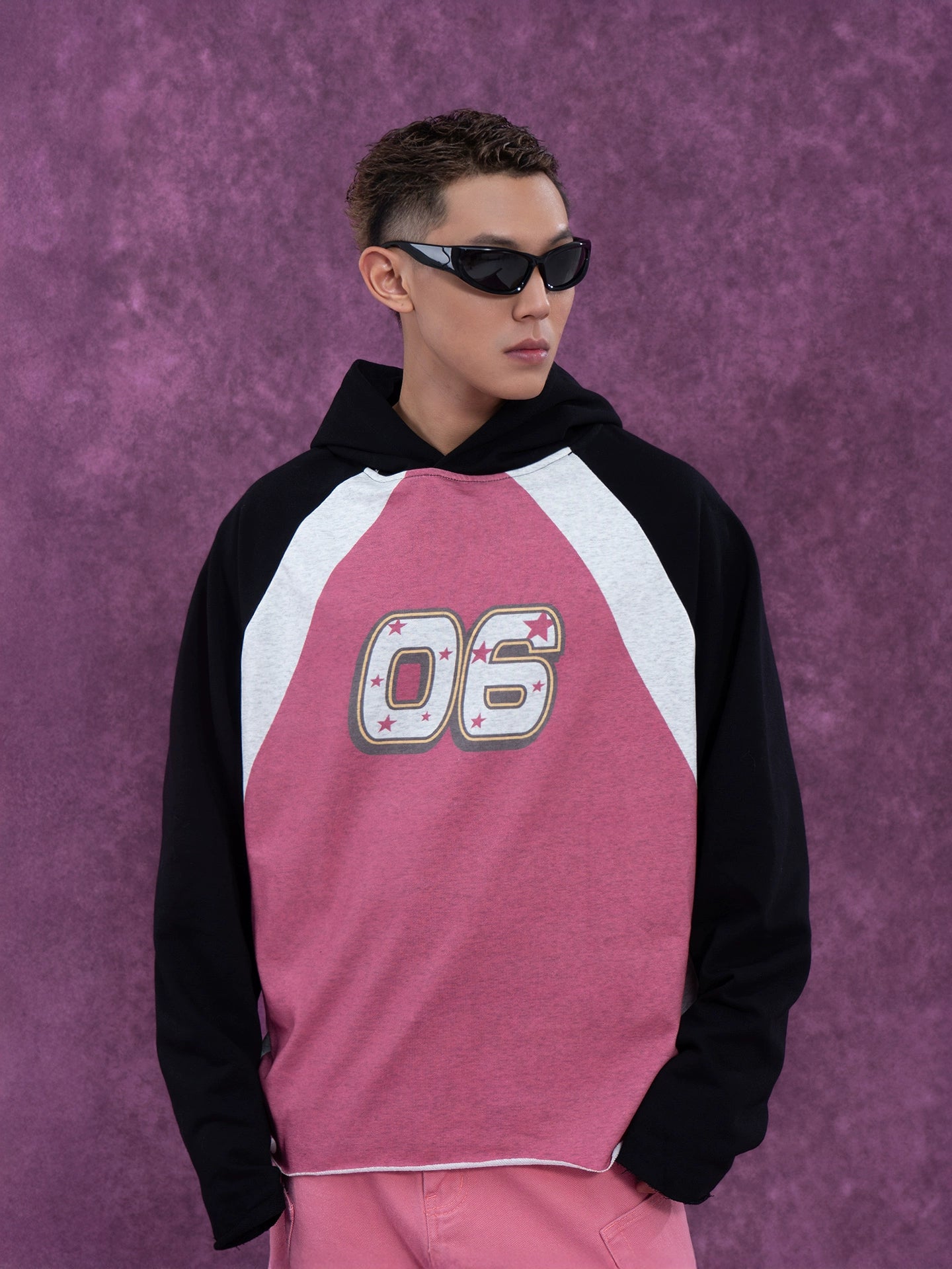 CLP Unisex Black & Red Print Oversized Hoodie-Red-M-Free Shipping Leatheretro