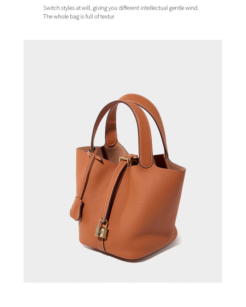 Luxury Leather Bucket Bag for Women-handbags-black-Free Shipping Leatheretro