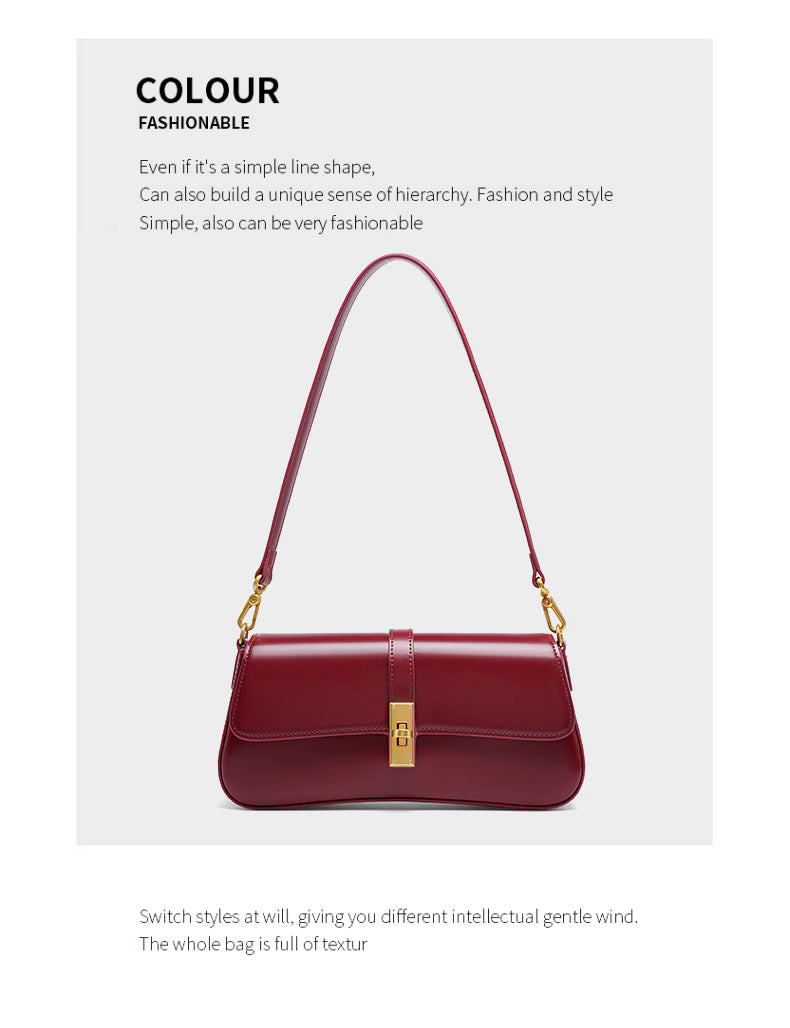 Designer Leather Baguette Bag-Handbags-Black-Free Shipping Leatheretro