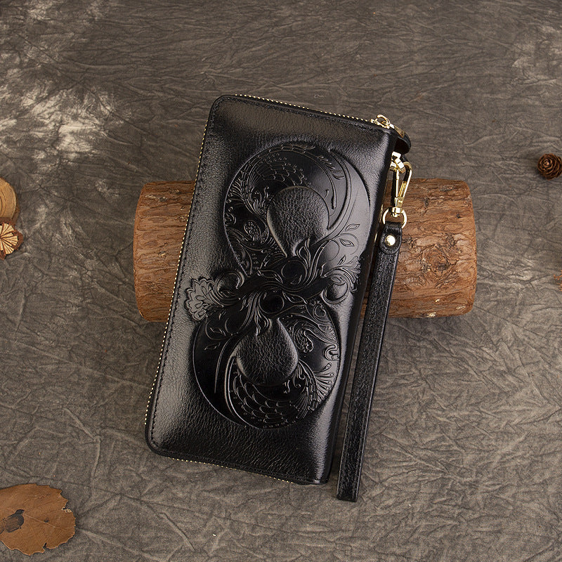 Genuine Top-Grain Leather Women's Wallet-Handbags, Wallets & Cases-brown-Free Shipping Leatheretro