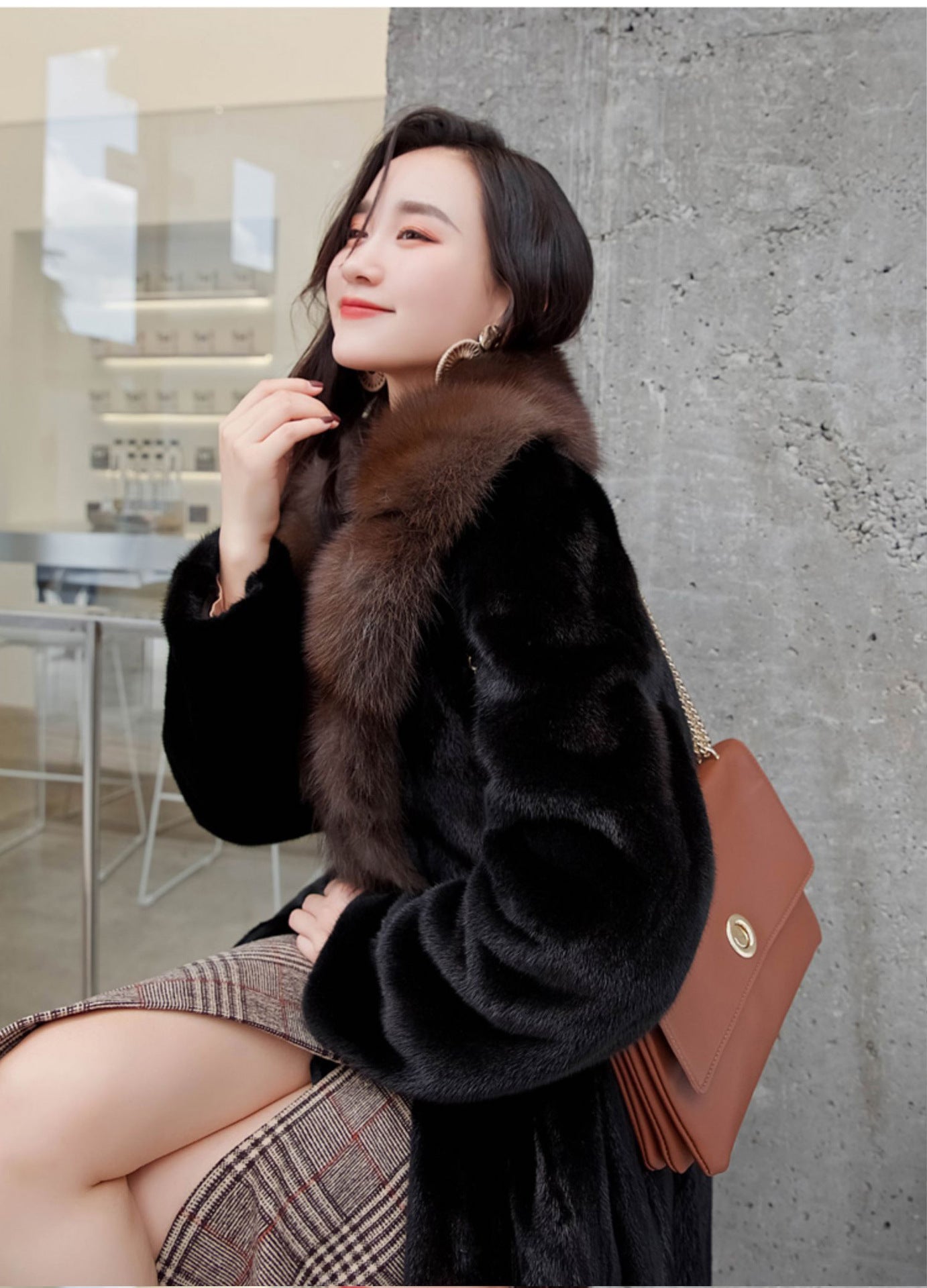 Luxurious Faux Fur Long Winter Overcoats for Women-Outerwear-Black-S-Free Shipping Leatheretro