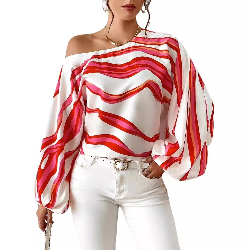 Casual Off The Shoulder Summer Blouses-Shirts & Tops-Red-S-Free Shipping Leatheretro