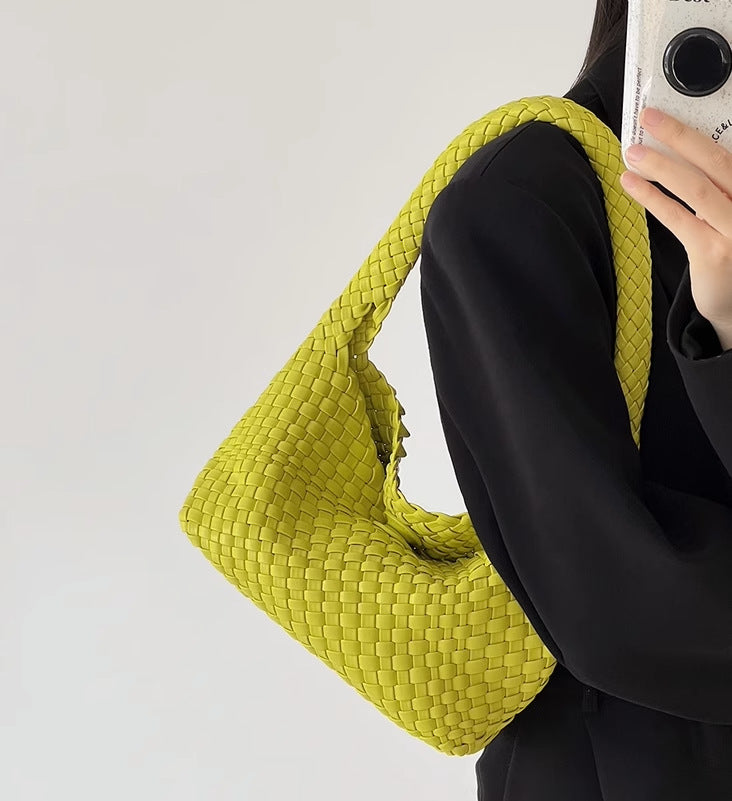 Handwoven Faux Leather Women's Bag – Stylish Crossbody Handbag-Avocado green + change purse-Free Shipping Leatheretro