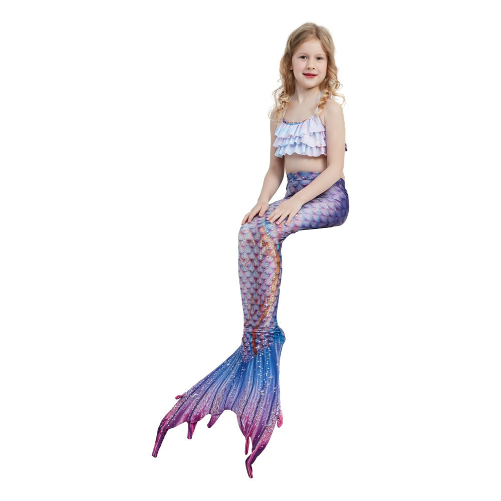 Gorgeous Three Pieces Mermaid Style Swimsuits-Swimwear-E410-110（105-115cm)-Free Shipping Leatheretro