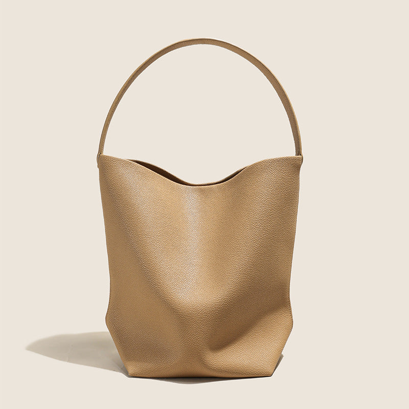 Designed Genuine Leather Bucket Bag-Handbags-Light Brown-Free Shipping Leatheretro