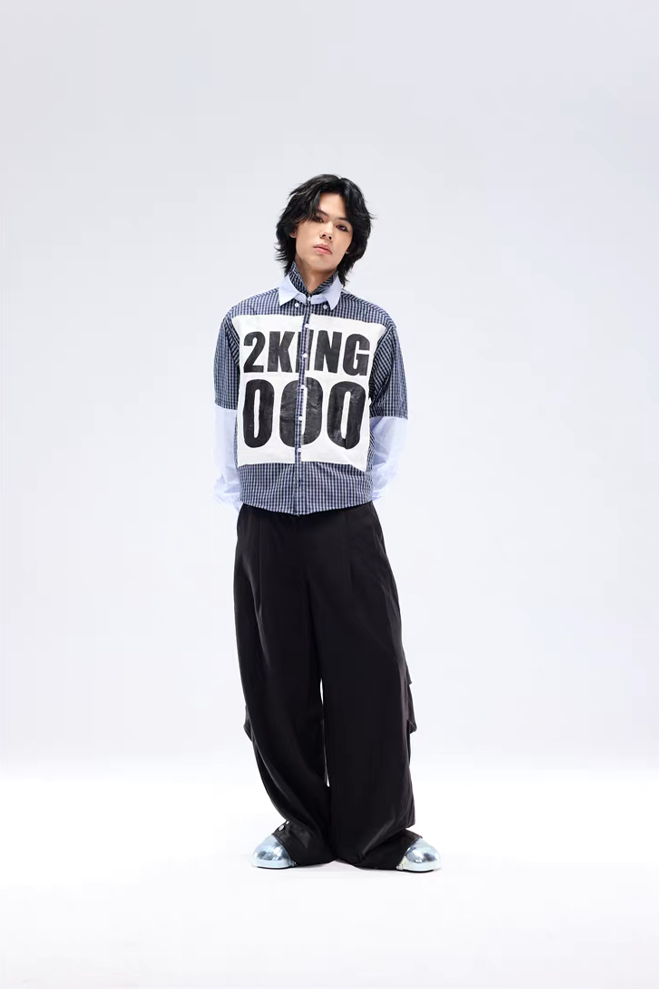 NOTHINGNESS WORLD Deconstructed Layered Graphic Spliced Shirt-Shirt-S-Free Shipping Leatheretro
