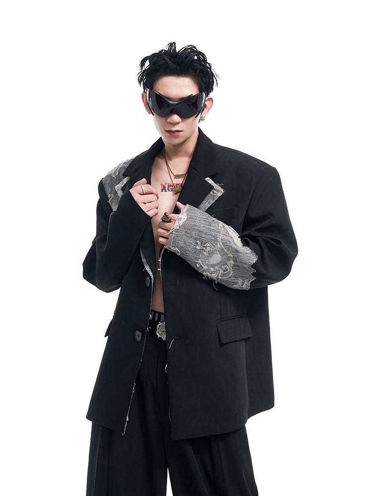 STARTEXCEEDEND Men's Luxury Slim-Fit Double-Breasted Blazer and Pants-Black Top-S 40-55kg-Free Shipping Leatheretro