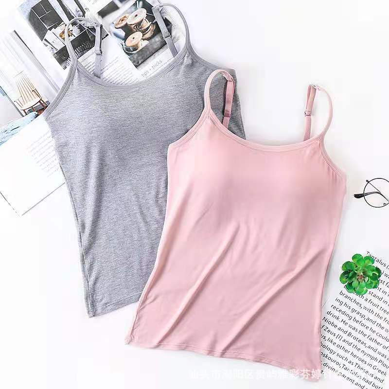 Sexy Built in Bra Comfort Summer Tank Tops-tank tops-White-M 40-50 kg-Free Shipping Leatheretro