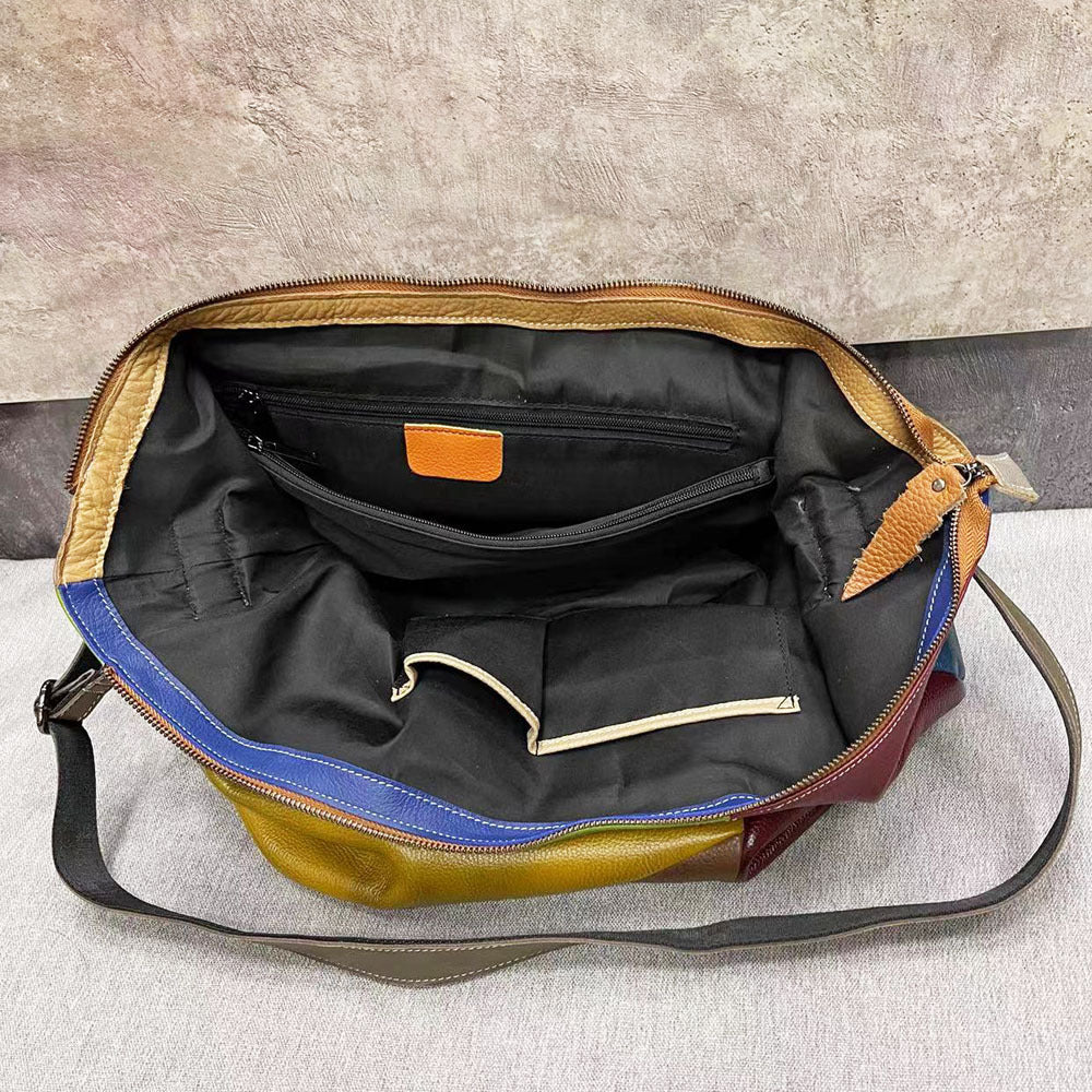 Large Genuine Leather Crossbody Sling Bag-Colorful-Free Shipping Leatheretro